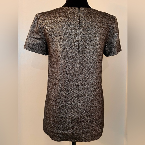 CHANEL Gold-BlackTweed Short Sleeve Blouse, 36-38 - Picture 2 of 7